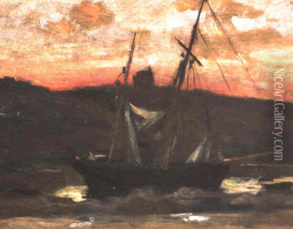 Segelboot Vor Kustenlandschaft Oil Painting - Edouard Manet