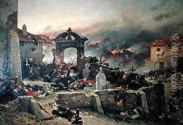 The Cemetery of Saint Privat 18th August 1870 1881 Oil Painting - Alphonse Marie de Neuville