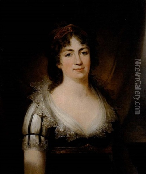 Portrait D'une Dame De La Cour De Suede Oil Painting - Carl Fredrik van Breda