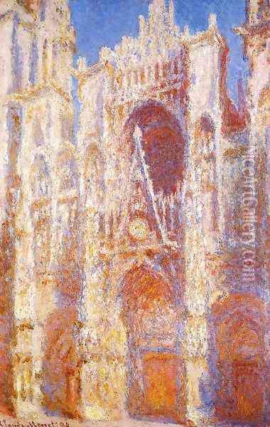 Rouen Cathedral, the Portal in the Sun Oil Painting - Claude Oscar Monet