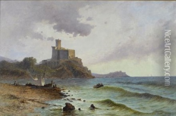 Castello Di Lerici Oil Painting - Agostino Fossati