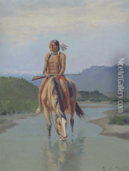 Horse Watering Oil Painting - Charles Craig