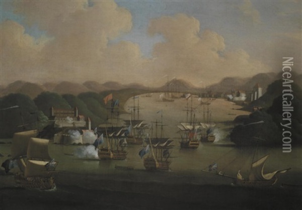 The Capture Of Porto Bello, 21st November 1739 Oil Painting - Peter Monamy