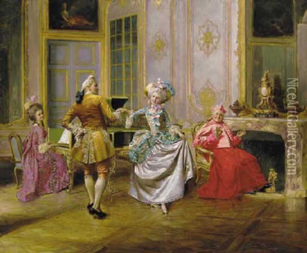 The Minuet Oil Painting - Francois Brunery