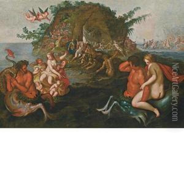Trionfo Di Nettuno Oil Painting - Gillis van Valckenborch