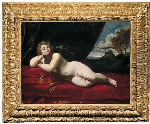 Amore Dormiente Oil Painting - Giovanni Boulanger