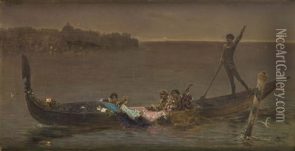 Venetian Serenade Oil Painting - Wilhelm Kotarbinski
