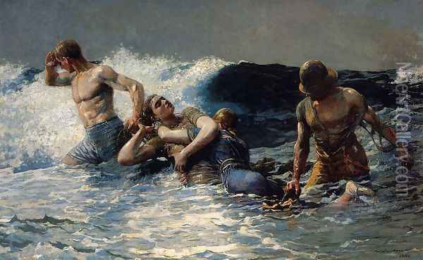 Undertow Oil Painting - Winslow Homer