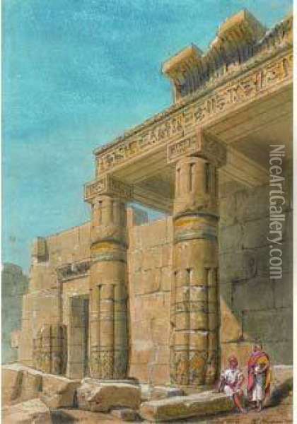 Vue De Thebes Oil Painting - Philippe-Marie Chaperon