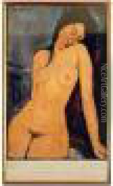 Female Nude By Amedeo Modigliani Oil Painting - Amedeo Modigliani