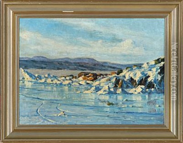 Greenlandic Landscape Oil Painting - Achton Friis
