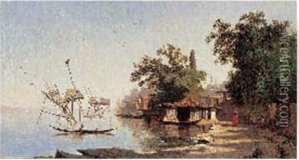 Constantinople, Pecheur Au Bord Du Bosphore Oil Painting - Edouard Frere