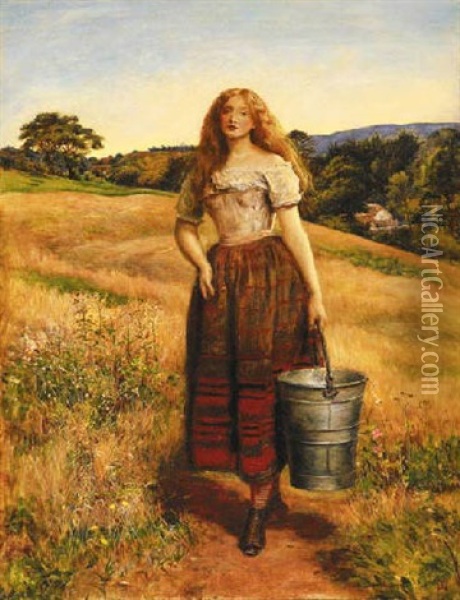 The Farmer's Daughter Oil Painting - John Everett Millais