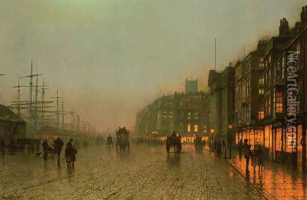 Liverpool from Wapping Oil Painting - John Atkinson Grimshaw