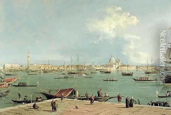 Venice- The Baccio di S. Marco from S. Giorgio Maggiore, c.1740 Oil Painting - (Giovanni Antonio Canal) Canaletto