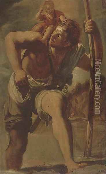 Saint Christopher Oil Painting - Orazio Gentileschi