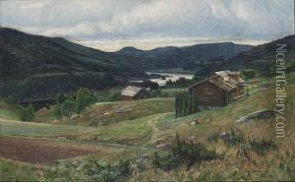 Sillre, 
Medelpad Oil Painting - Carl August Johansson