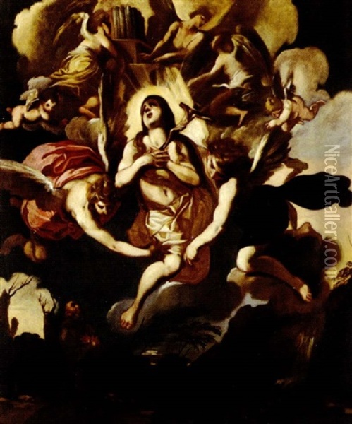 Santa Cecilia In Gloria Oil Painting - Francesco Maffei