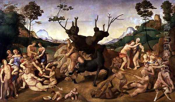The Misfortunes of Silenus, c.1500 Oil Painting - Cosimo Piero di