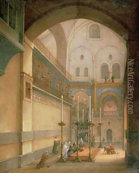The Tomb Chapel in the Resurrection Temple in Jerusalem Oil Painting - Nikanor Grigorevich Chernetsov