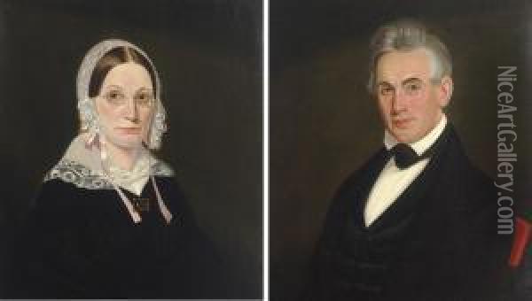 Pair Of Portraits Of A Lady And A Gentleman Oil Painting - William Matthew Prior