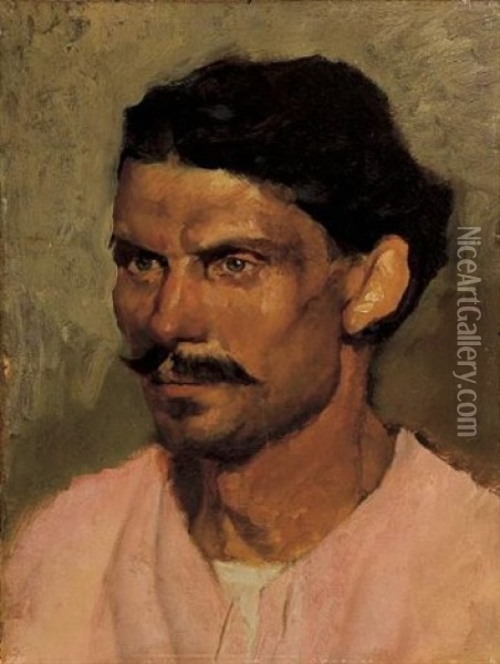 Farmer From Tinos Oil Painting - Nikolaus Gysis