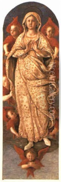 The Assumption Of The Virgin Oil Painting - Pietro di Francesco degli Orioli