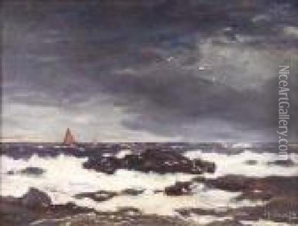 Atlantic Rollers Oil Painting - David Young Cameron