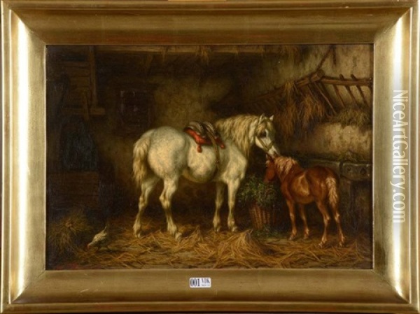 Chevaux A L'ecurie Oil Painting - Willem Jacobus Boogaard
