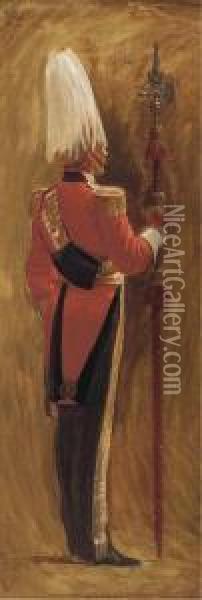 Portrait Of An Officer Of Her Majesty's Body Guard Of Thehonourable Oil Painting - John Charlton