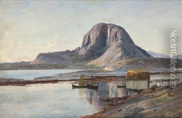 Torghatten Oil Painting - Even Ulving