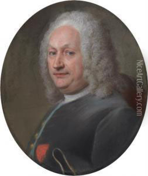 Portrait Of A Gentleman Oil Painting - Maurice Quentin de La Tour