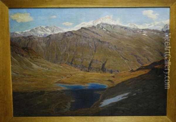 Montagnards Sur Le Chemin De Derborence Oil Painting - Henri Van Muyden