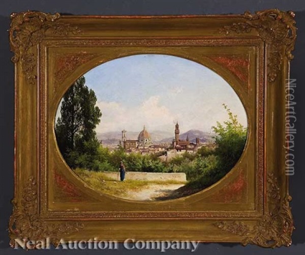 View Of Florence From The Boboli Gardens Oil Painting - Guido Agostini