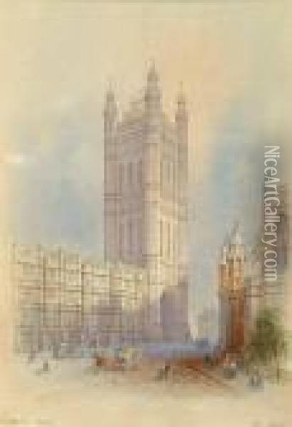 Victoria Tower Oil Painting - Edwin Thomas Dolby