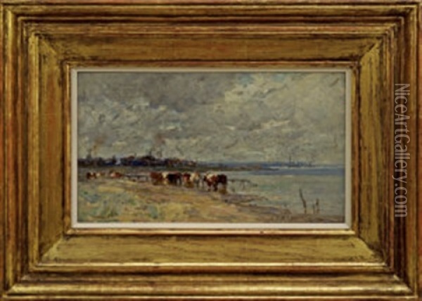 Landscape Near Poole, Dorset Oil Painting - Terrick Williams