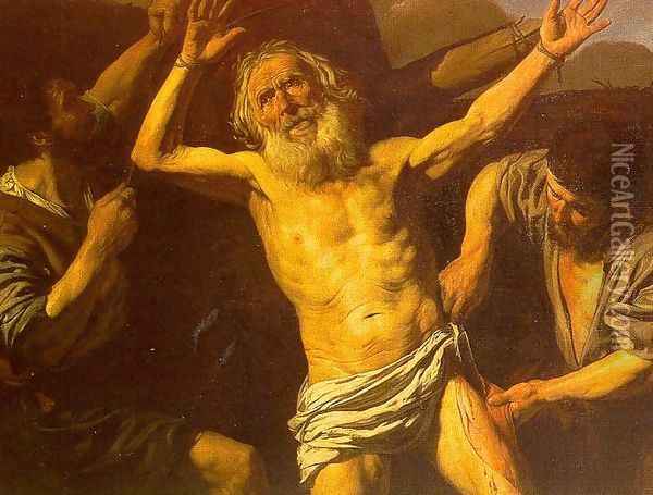 The Martyrdom of St. Bartholomew Oil Painting - Jean de Boulogne Valentin
