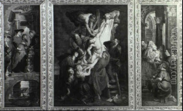 Descent From The Cros After Peter Paulk Rubens Oil Painting - Edgard Farasyn