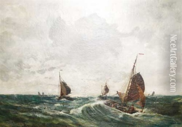 Segelboote Vor Scheveningen Oil Painting - Charles Paul Gruppe