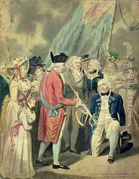 Admiral Collingwood 1750-1810 Receiving the Silver Sword Oil Painting - Isaac Cruikshank
