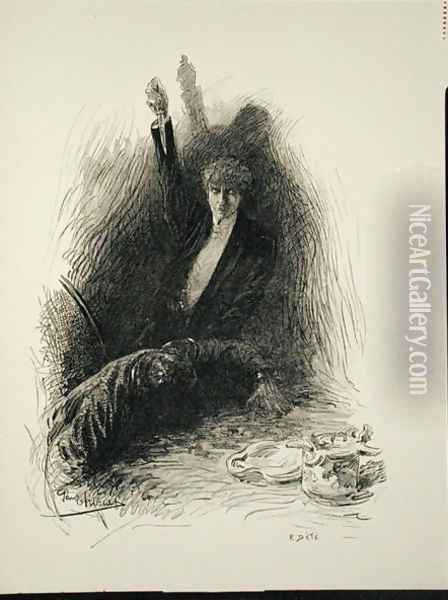 Illustration from The Picture of Dorian Gray by Oscar Wilde 1854-1900, engraved by E. dEte Oil Painting - Thiriat, Paul