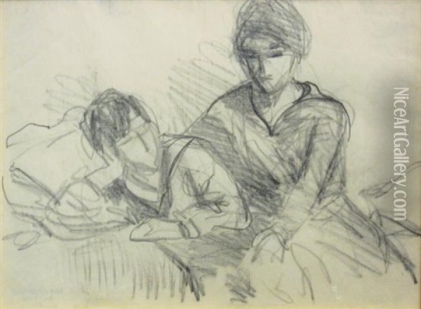 Study Of Two Women Oil Painting - Robert Henri
