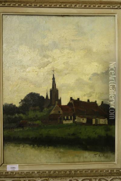 Kerkdorp Oil Painting - Theodor Koch