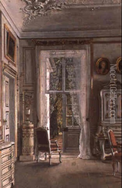 Frederiksborg Oil Painting - Adolf Heinrich Claus Hansen
