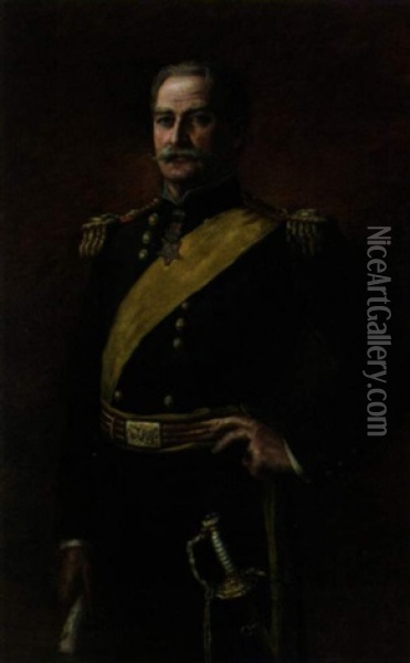 Portrait Of General Nelson Appleton Miles Oil Painting - Charles Ayer Whipple