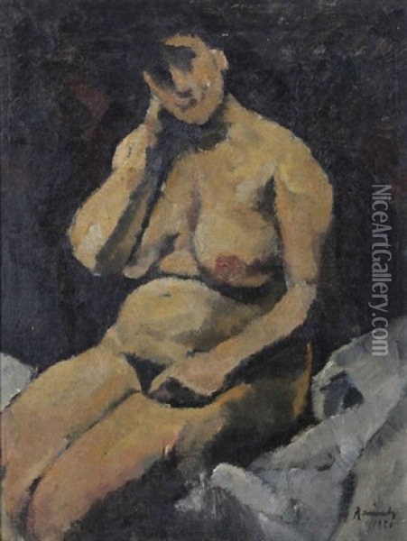 Nu Assis Oil Painting -  Ramah (Henri Francois Raemaeker)