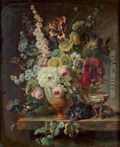 Bouquet De Fleurs Dans Un Vase Oil Painting - Cornelis van Spaendonck
