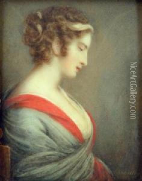 Portrait Of A Young Woman Oil Painting - Samuel Shelley