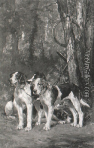 Hunting Dogs Oil Painting - Olivier de Penne