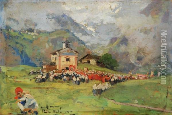 Sagra In Montagna Oil Painting - Paolo Sala